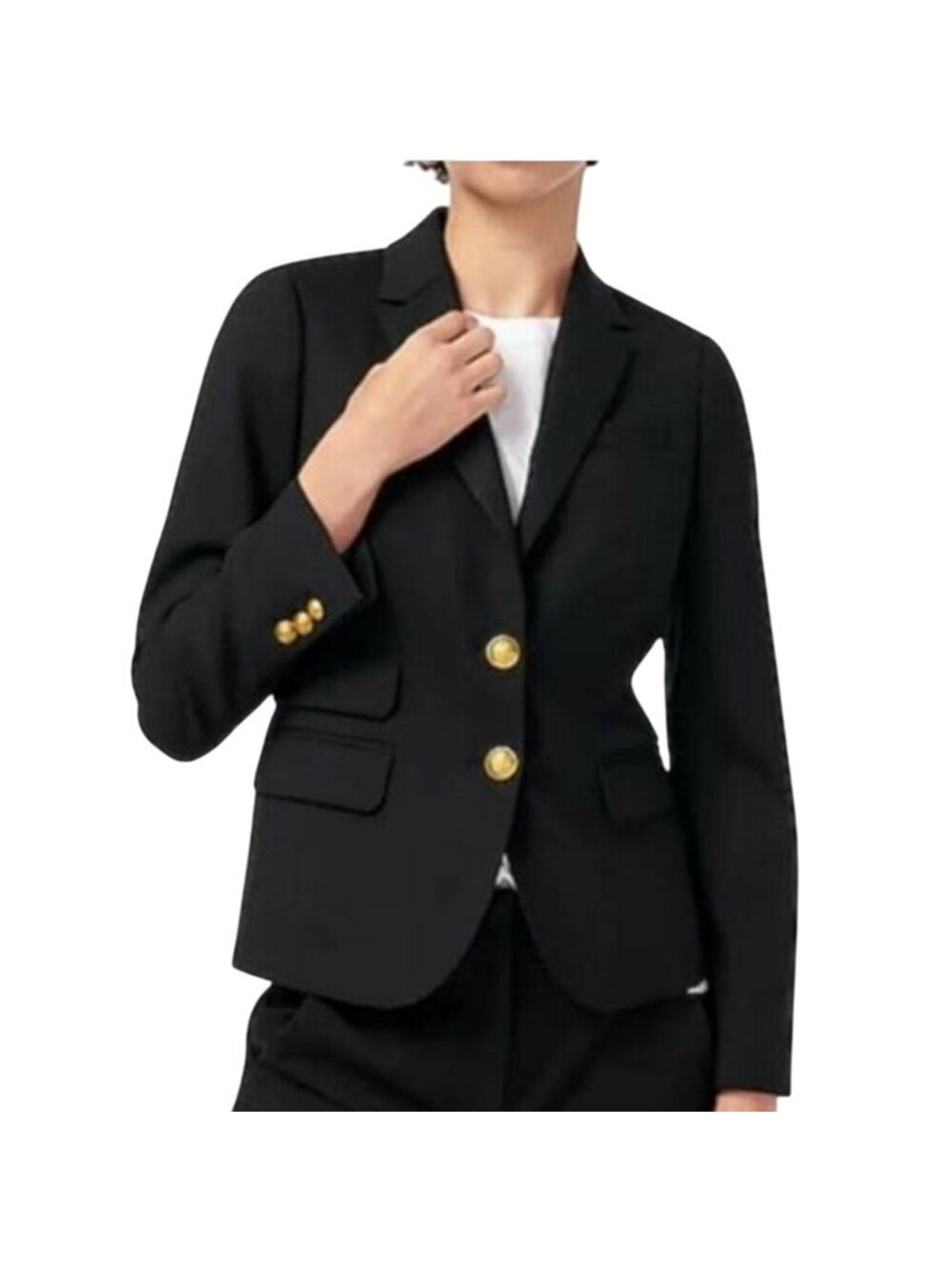 J. Crew Black Dalton Tollengo 1900 Wool Blazer Size 8 Tall